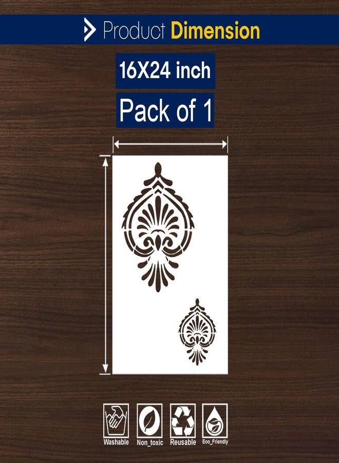 ARandNJ Painting for Wall Stencil (16X24 Inch) Theme:- Mewari Fine Art Reusable Wall Stencils for Painting - DIY Reusable Design Suitable for Home & Office (Pack of 1) - Image 2